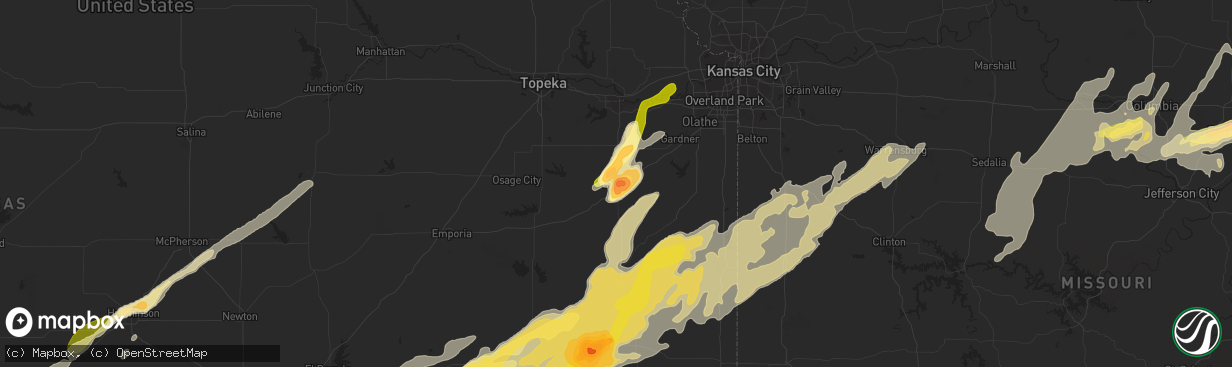 Hail map in Ottawa, KS on April 2, 2014