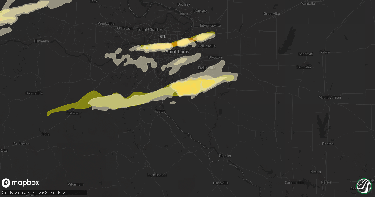 Hail map in Waterloo, IL on April 2, 2014