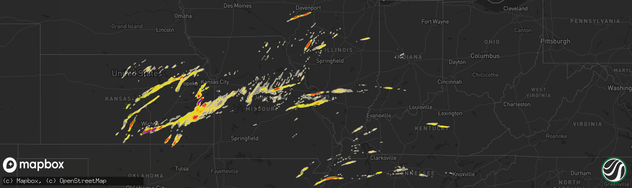 Hail map on April 2, 2014