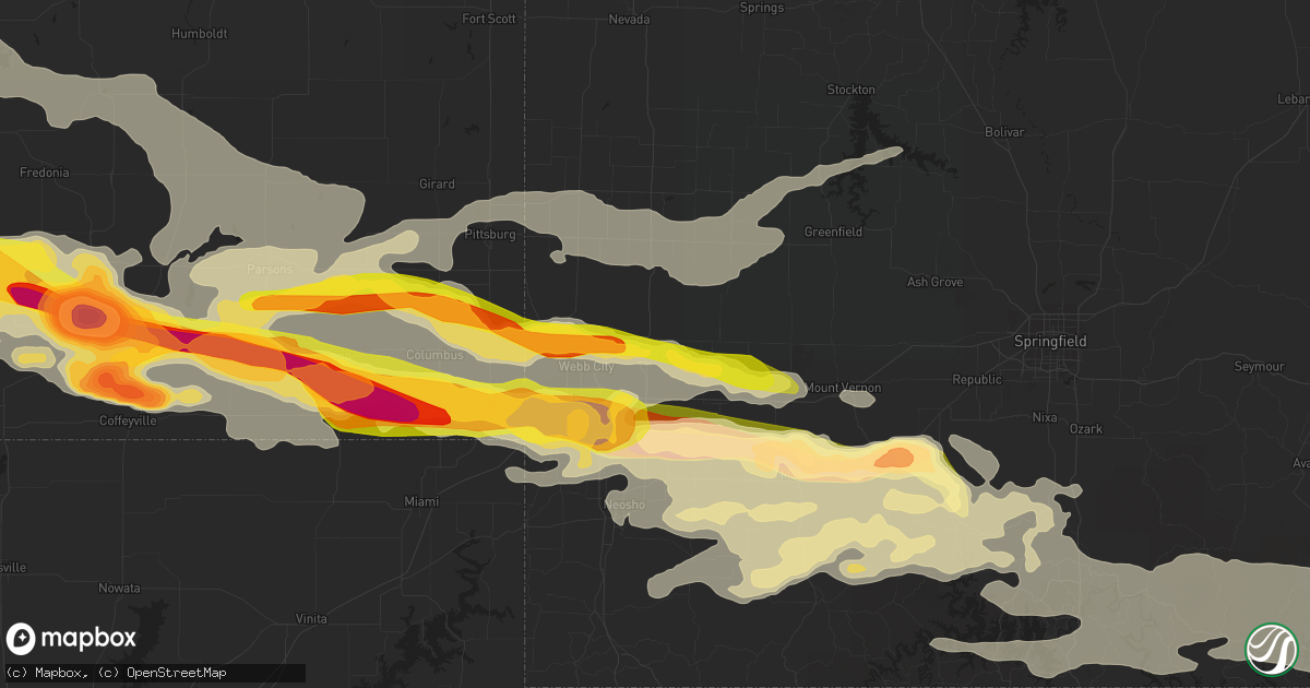 Hail map in Carthage, MO on April 2, 2015