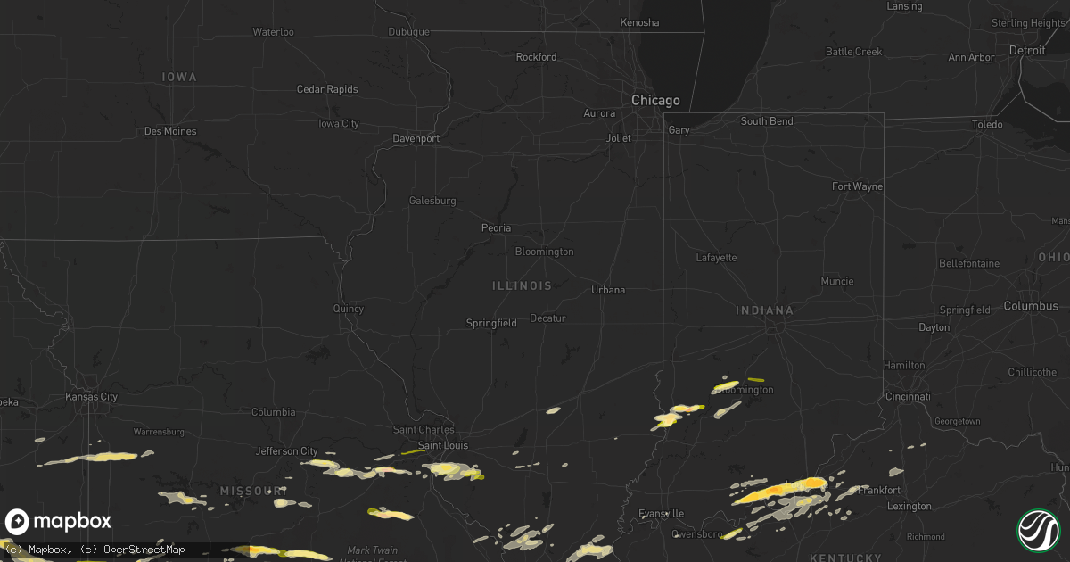 Hail map in Illinois on April 2, 2015