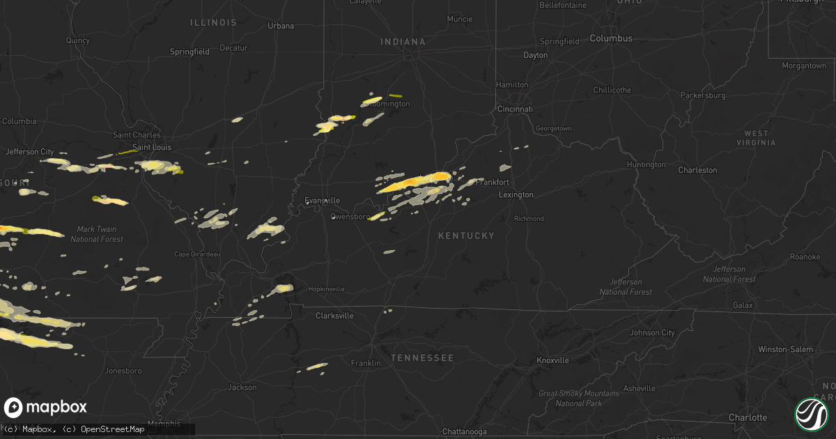 Hail map in Kentucky on April 2, 2015