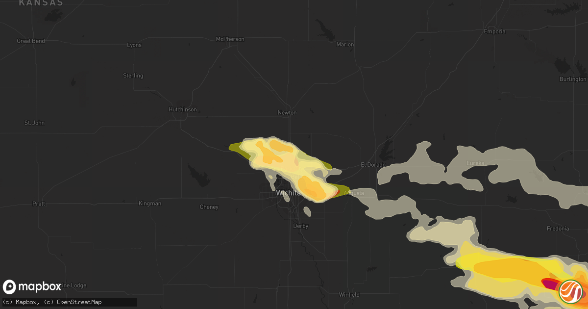 Hail map in Valley Center, KS on April 2, 2015