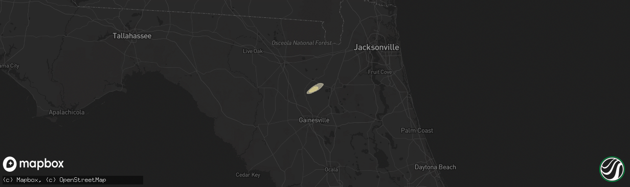 Hail map in Brooker, FL on April 2, 2016