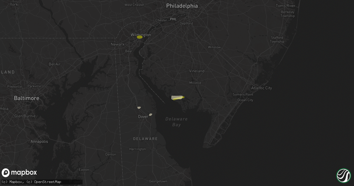 Hail map in Cedarville, NJ on April 2, 2016