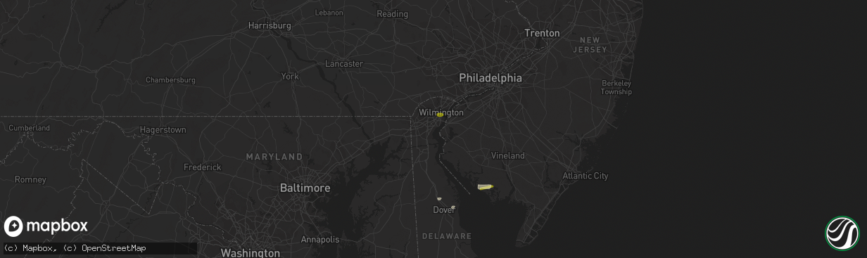 Hail map in New Castle, DE on April 2, 2016