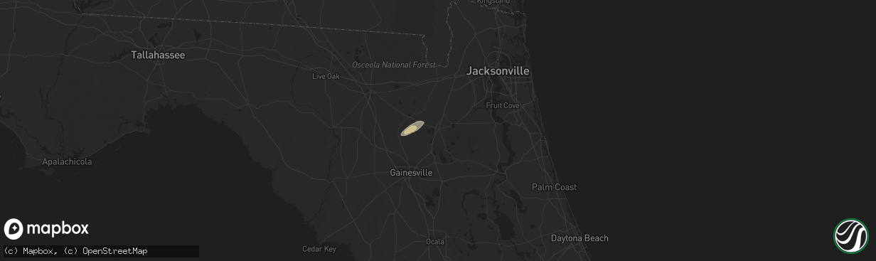 Hail map in Starke, FL on April 2, 2016