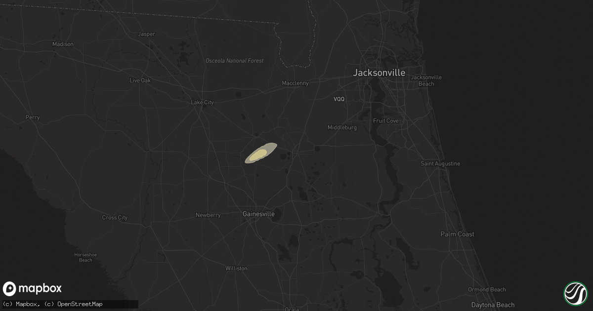 Hail map in Starke, FL on April 2, 2016