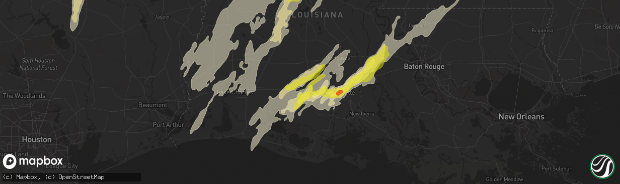 Hail map in Crowley, LA on April 2, 2017