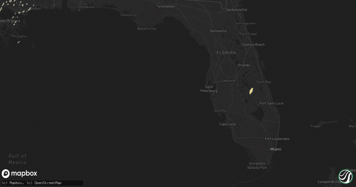 Hail map in Florida on April 2, 2017