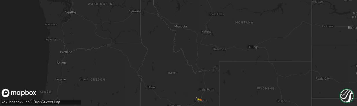 Hail map in Idaho on April 2, 2017