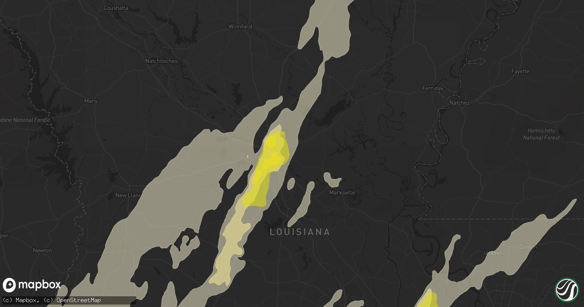 Hail map in Pineville, LA on April 2, 2017