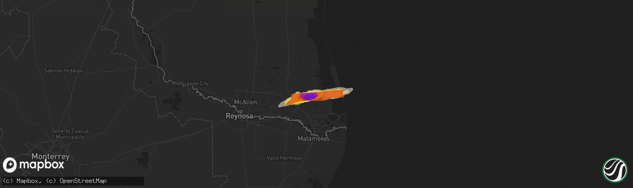 Hail map in Rio Hondo, TX on April 2, 2017