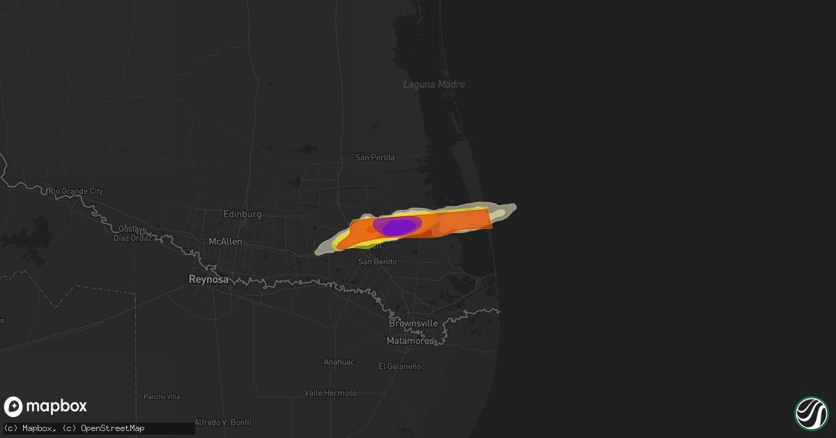 Hail map in Rio Hondo, TX on April 2, 2017