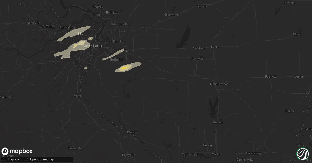 Hail map in Belleville, IL on April 2, 2018