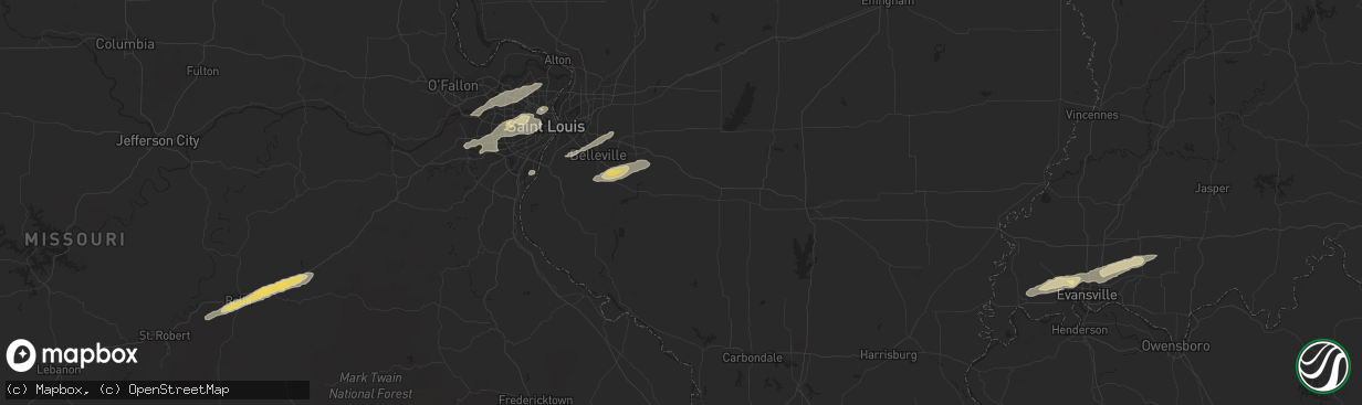 Hail map in Bridgeton, MO on April 2, 2018