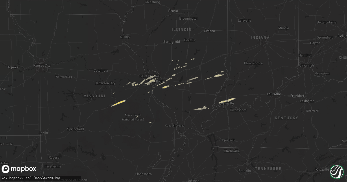 Hail map in Indiana on April 2, 2018