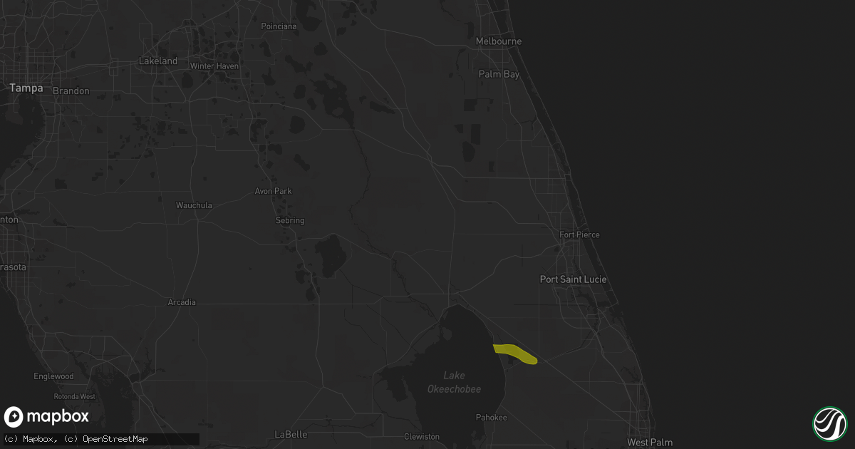 Hail map in Okeechobee, FL on April 2, 2019