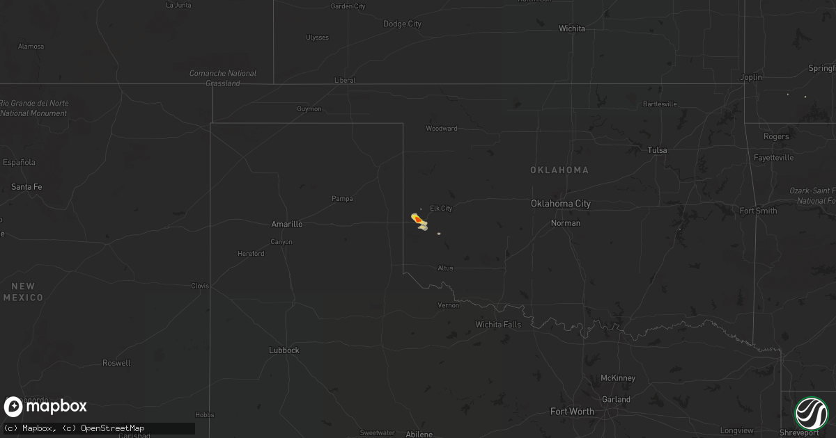 Hail map on April 2, 2020