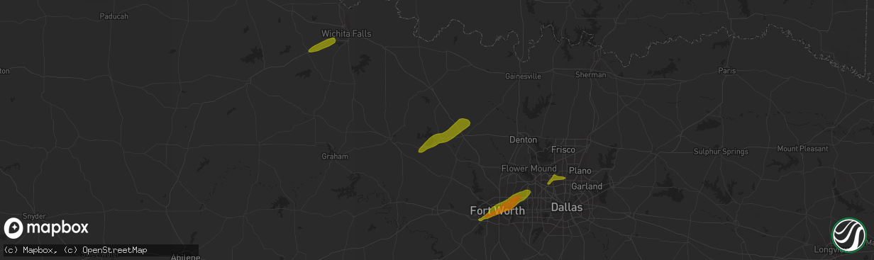 Hail map in Colleyville, TX on April 2, 2023