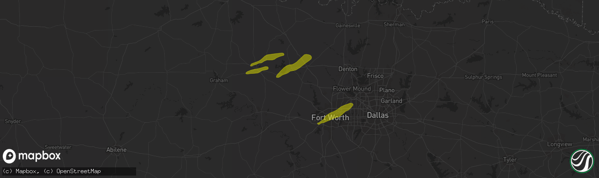 Hail map in Decatur, TX on April 2, 2023