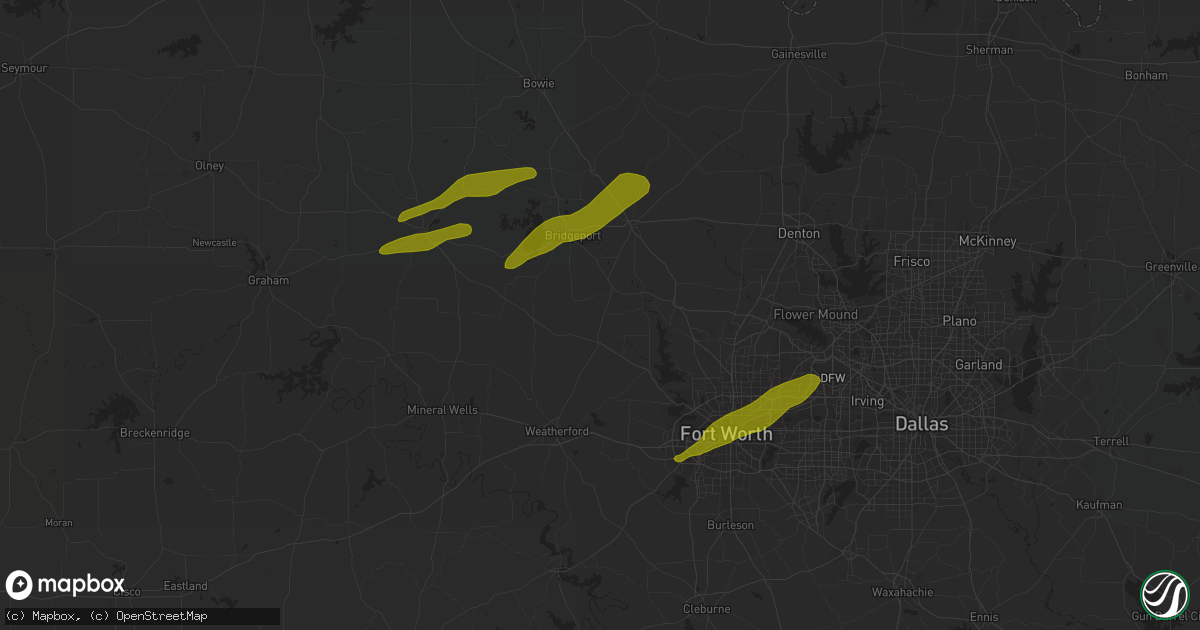 Hail map in Decatur, TX on April 2, 2023