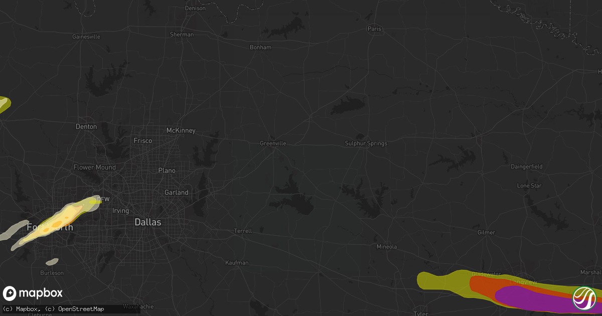Hail map in Euless, TX on April 2, 2023