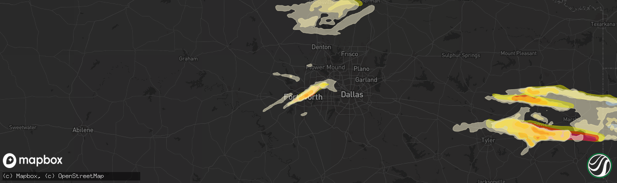 Hail map in Haltom City, TX on April 2, 2023