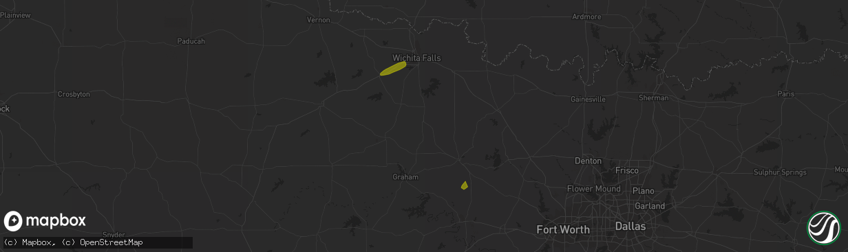 Hail map in Iowa Park, TX on April 2, 2023