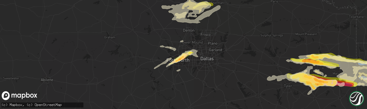 Hail map in North Richland Hills, TX on April 2, 2023