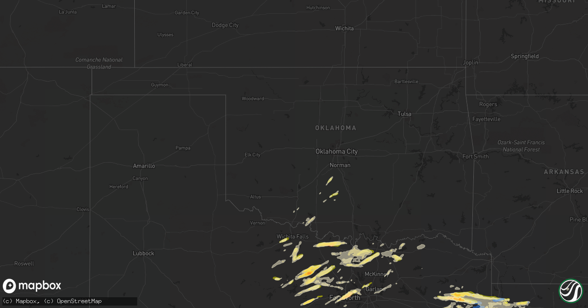 Hail map in Oklahoma on April 2, 2023