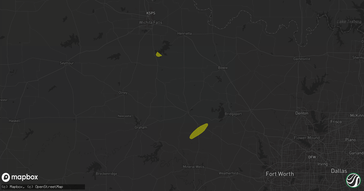 Hail map in Perrin, TX on April 2, 2023