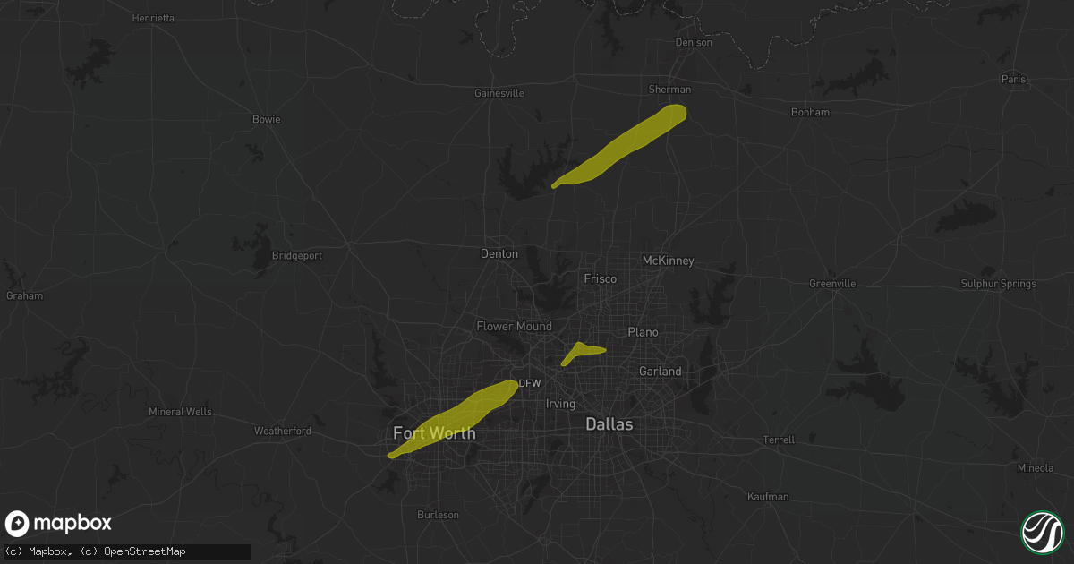 Hail map in Pilot Point, TX on April 2, 2023