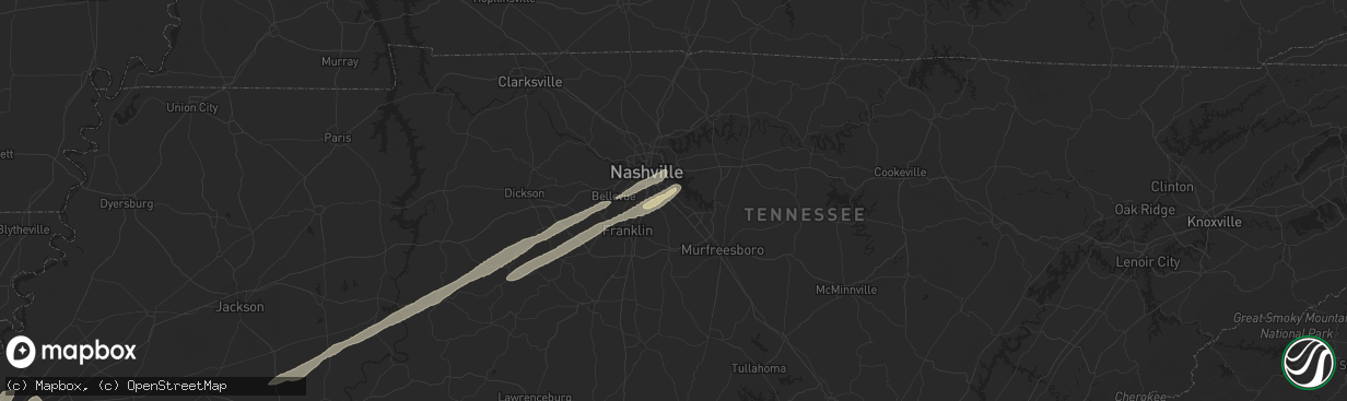 Hail map in Antioch, TN on April 2, 2024