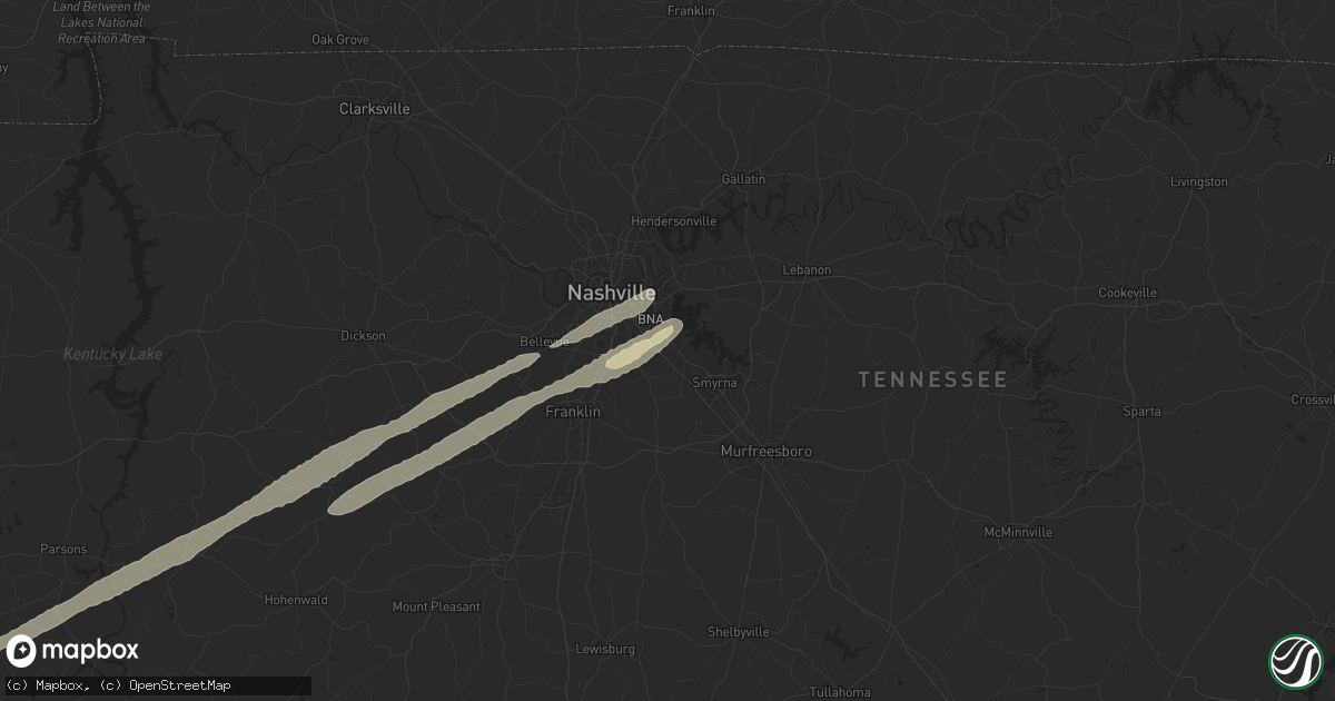 Hail map in Antioch, TN on April 2, 2024