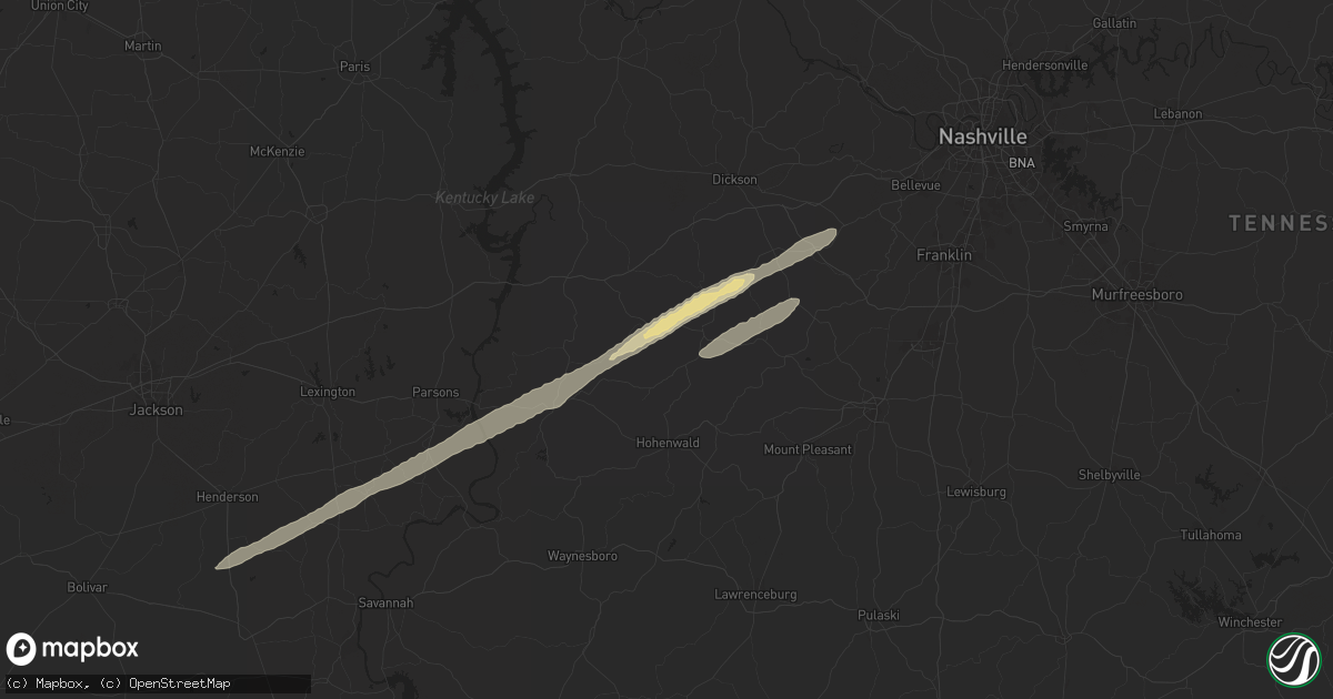 Hail map in Centerville, TN on April 2, 2024