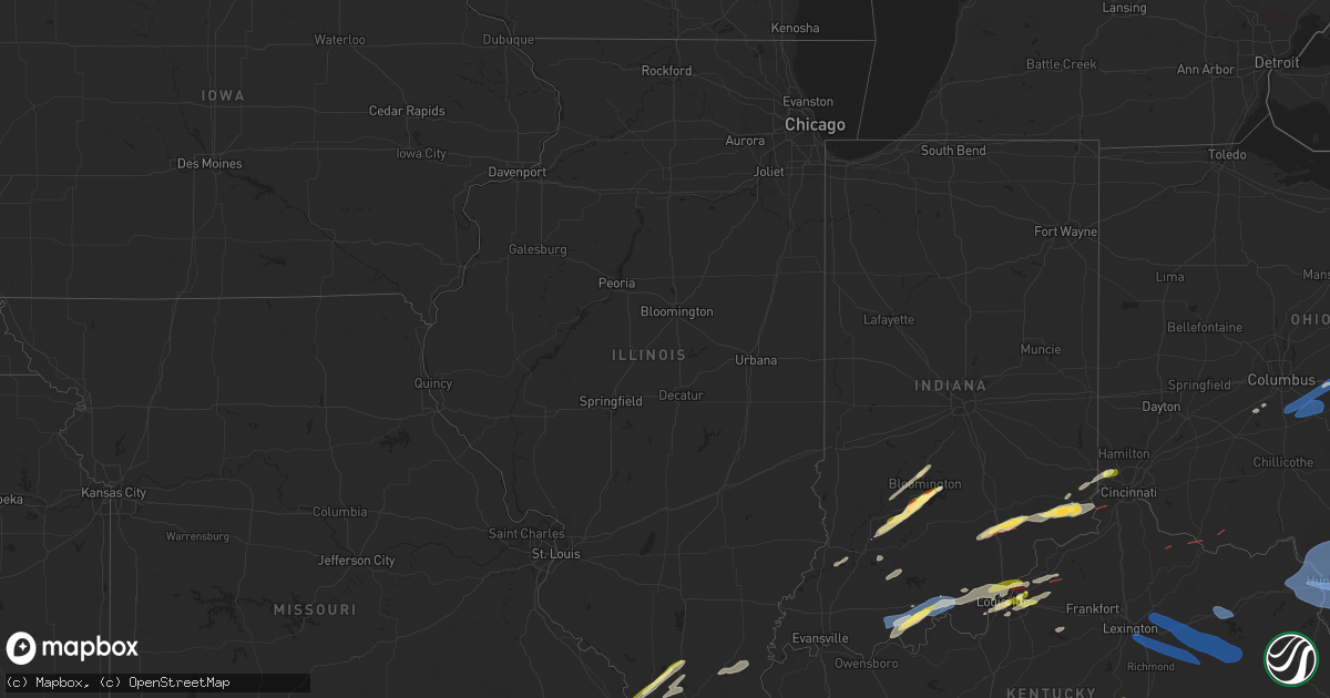 Hail map in Illinois on April 2, 2024