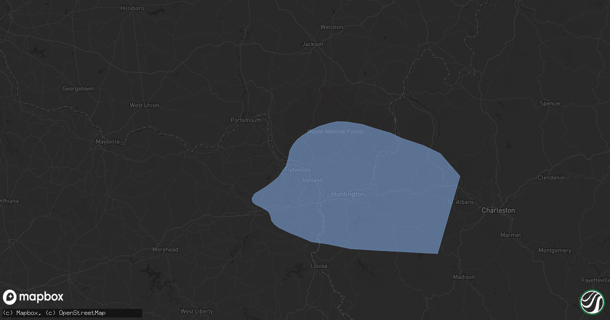 Hail map in Ironton, OH on April 2, 2024