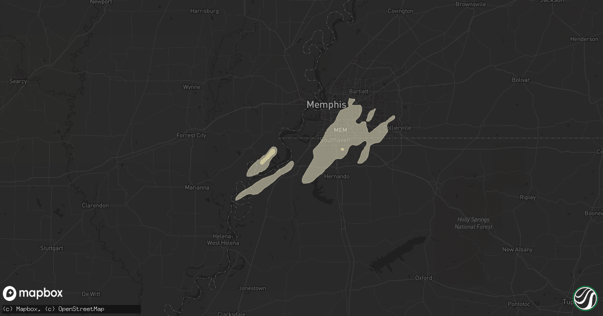 Hail map in Lake Cormorant, MS on April 2, 2024
