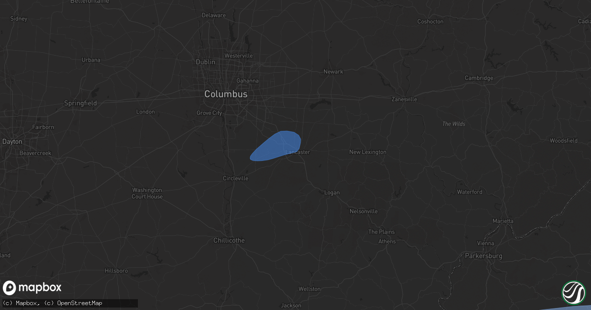 Hail map in Lancaster, OH on April 2, 2024