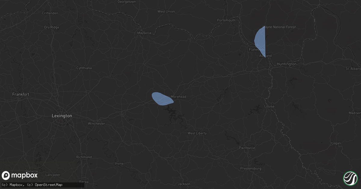 Hail map in Morehead, KY on April 2, 2024