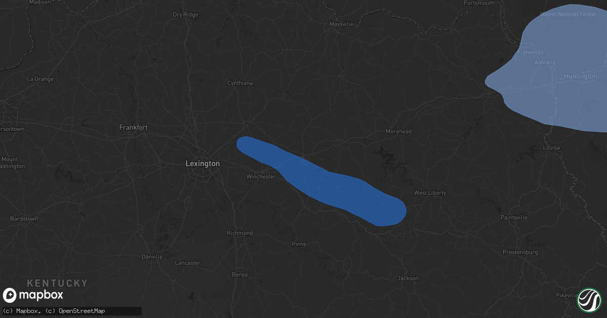 Hail map in Mount Sterling, KY on April 2, 2024
