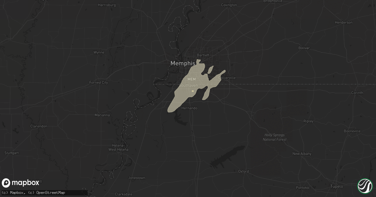 Hail map in Nesbit, MS on April 2, 2024
