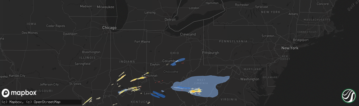 Hail map in Ohio on April 2, 2024