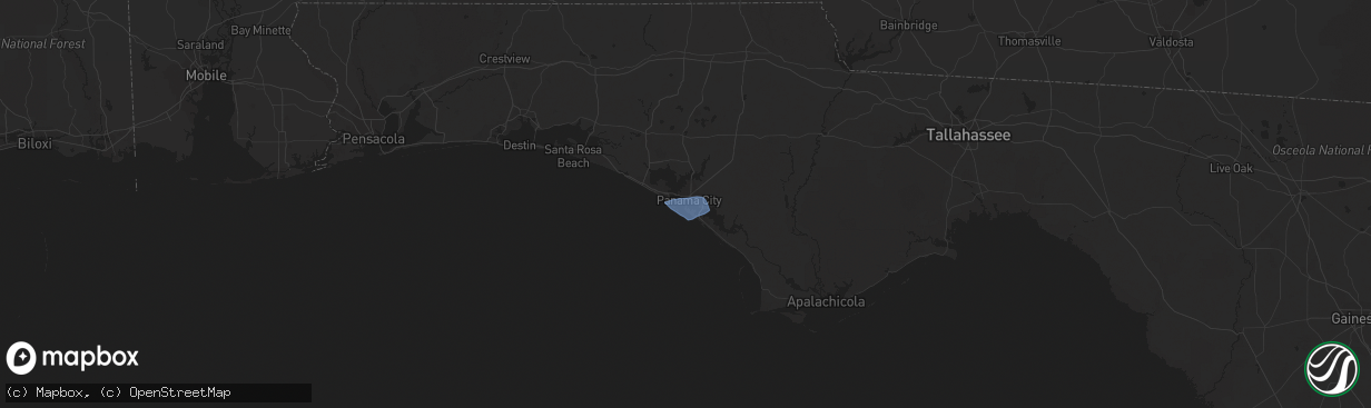 Hail map in Panama City, FL on April 2, 2024