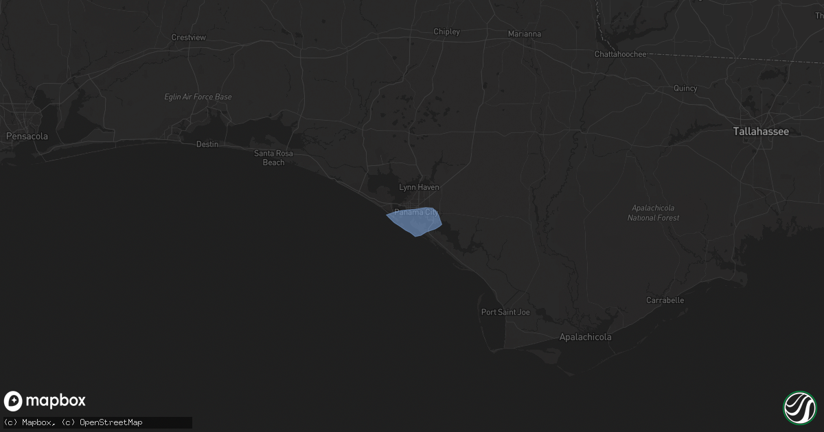 Hail map in Panama City, FL on April 2, 2024