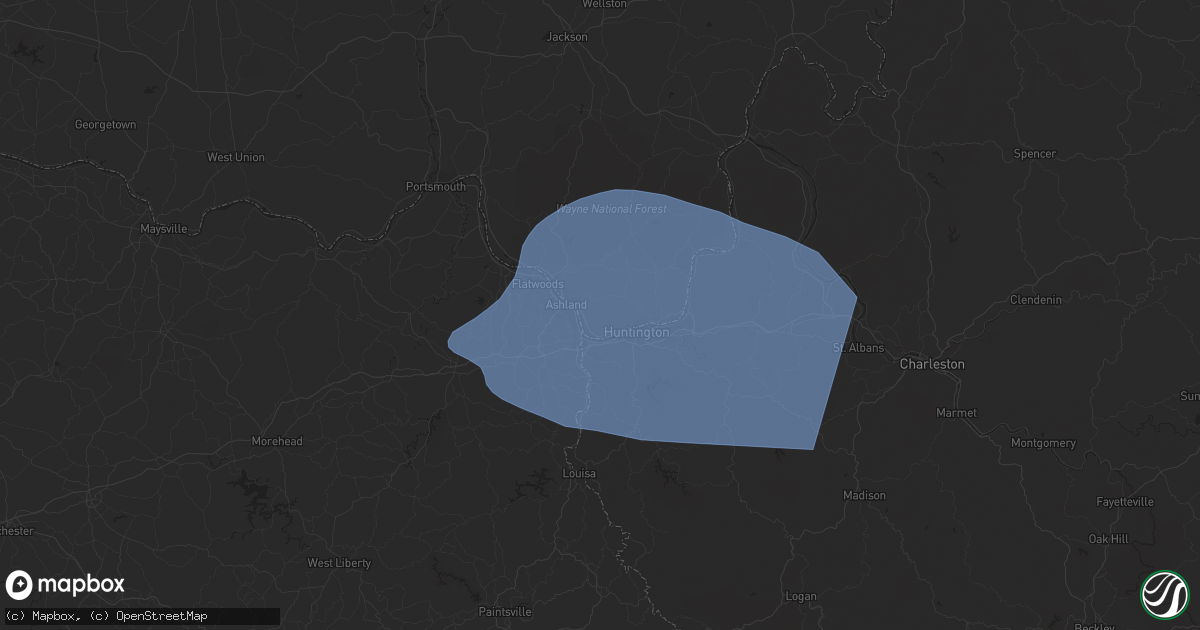 Hail map in South Point, OH on April 2, 2024