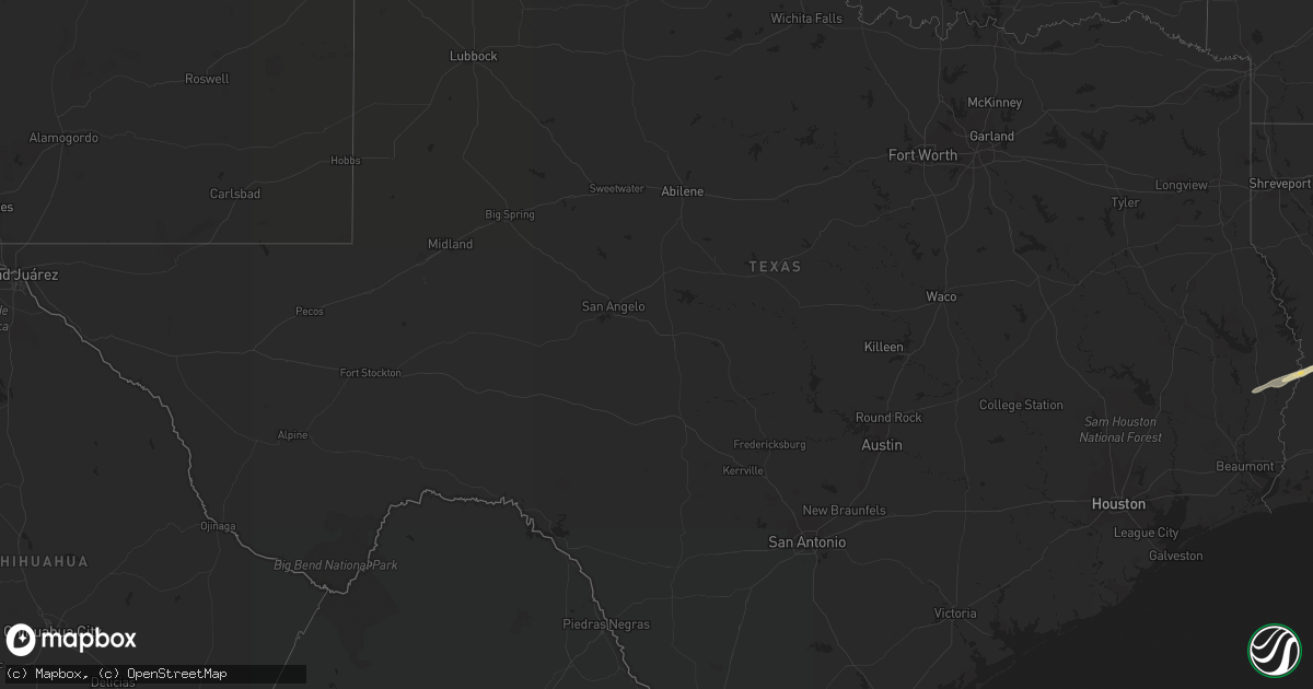 Hail map in Texas on April 2, 2024