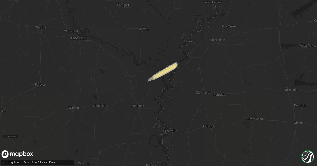 Hail map in Watson, AR on April 2, 2024