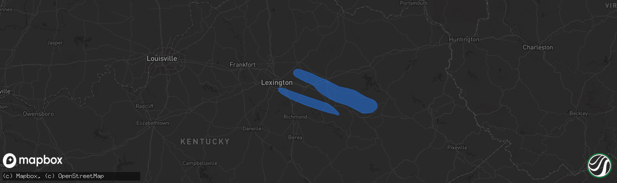 Hail map in Winchester, KY on April 2, 2024